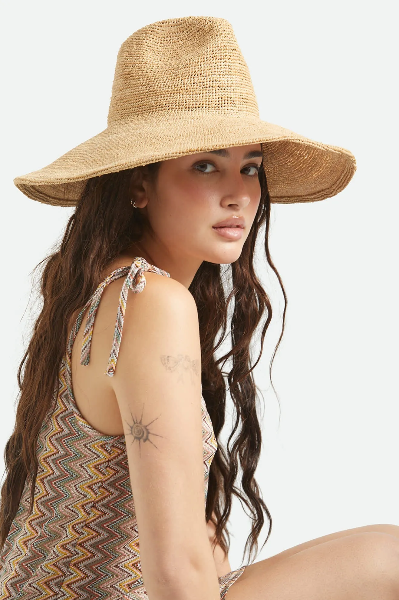 Helena Straw Sun Hat - Tan sold by Brixton product image thumbnail 5