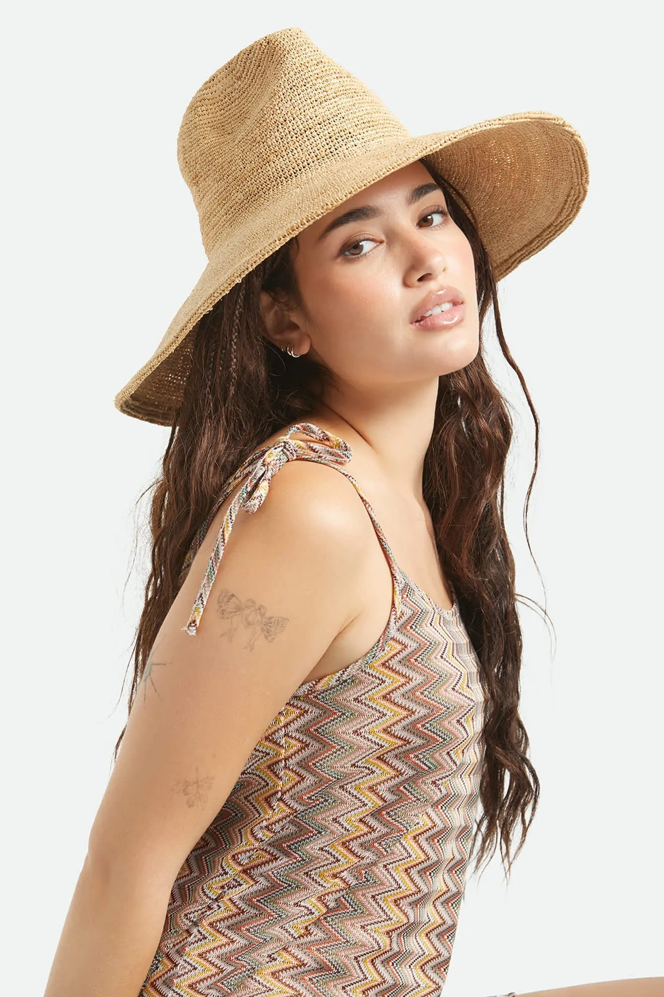 Helena Straw Sun Hat - Tan sold by Brixton product image thumbnail 2