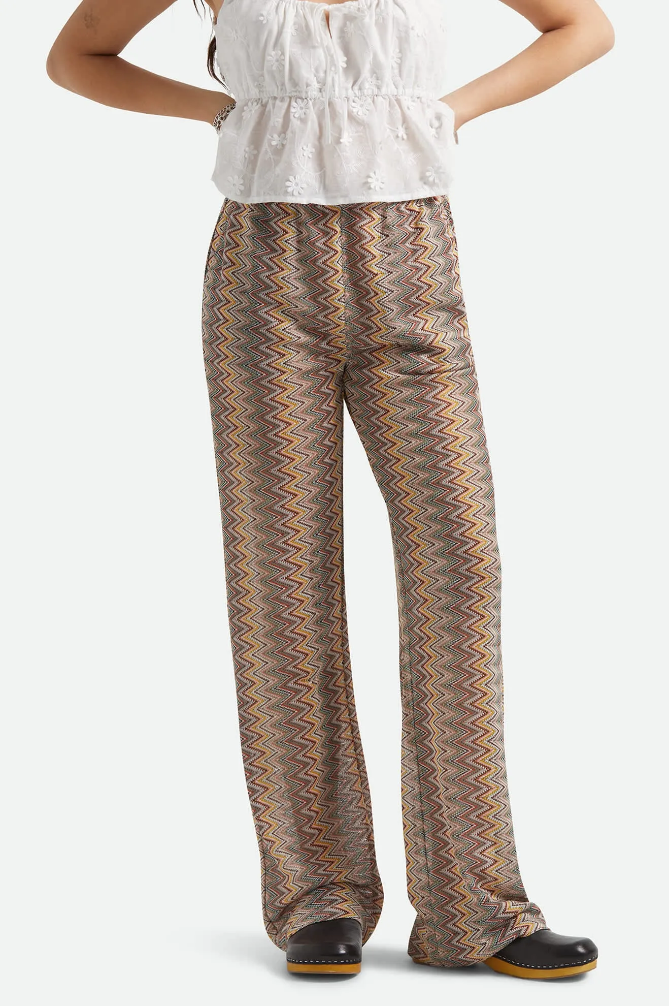 The Cabana Mesh Lounge Pant - Multi Color Zigzag sold by Brixton