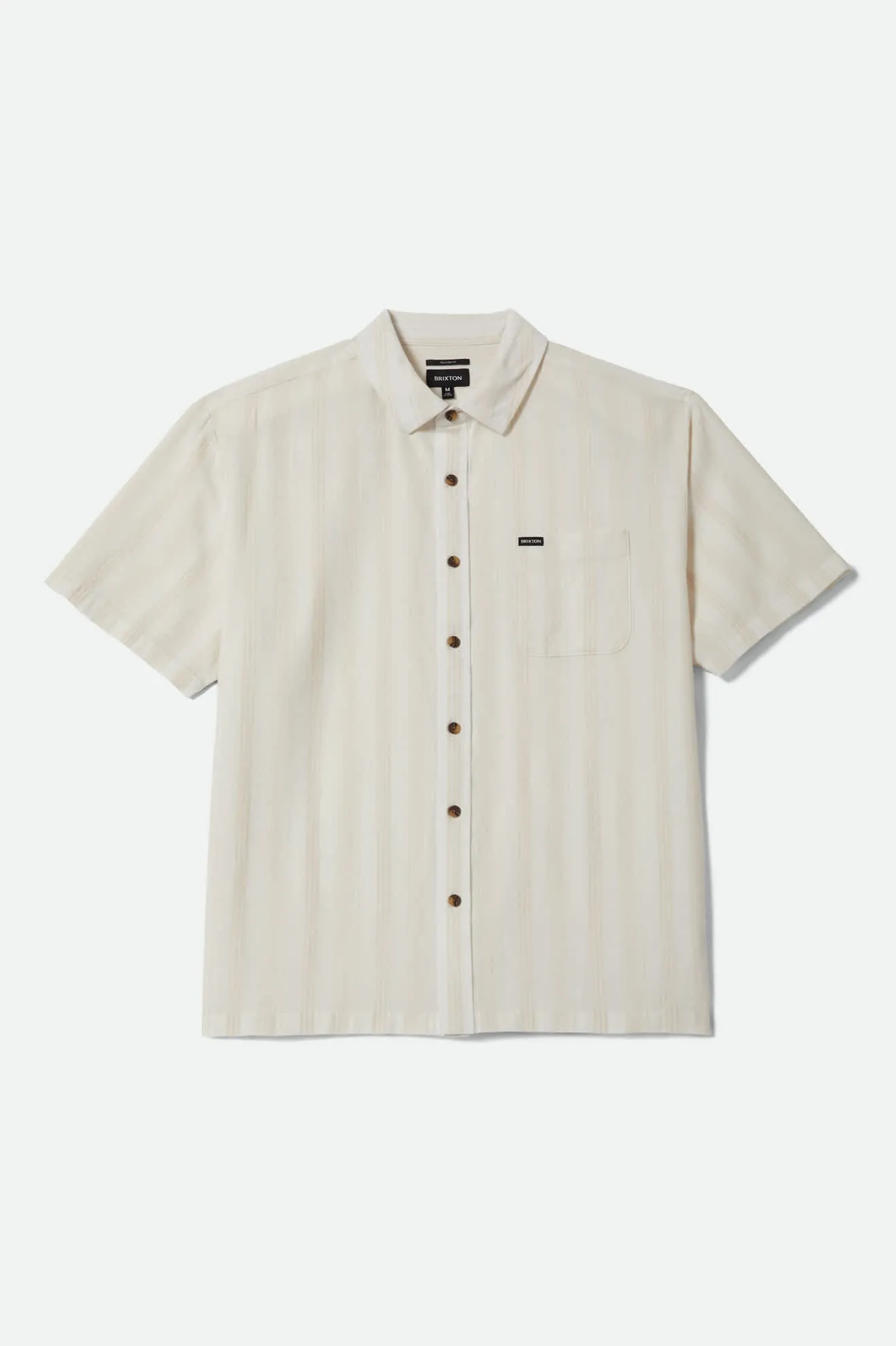 Cru Stripped Dobby Short Sleeve Shirt - Off White sold by Brixton