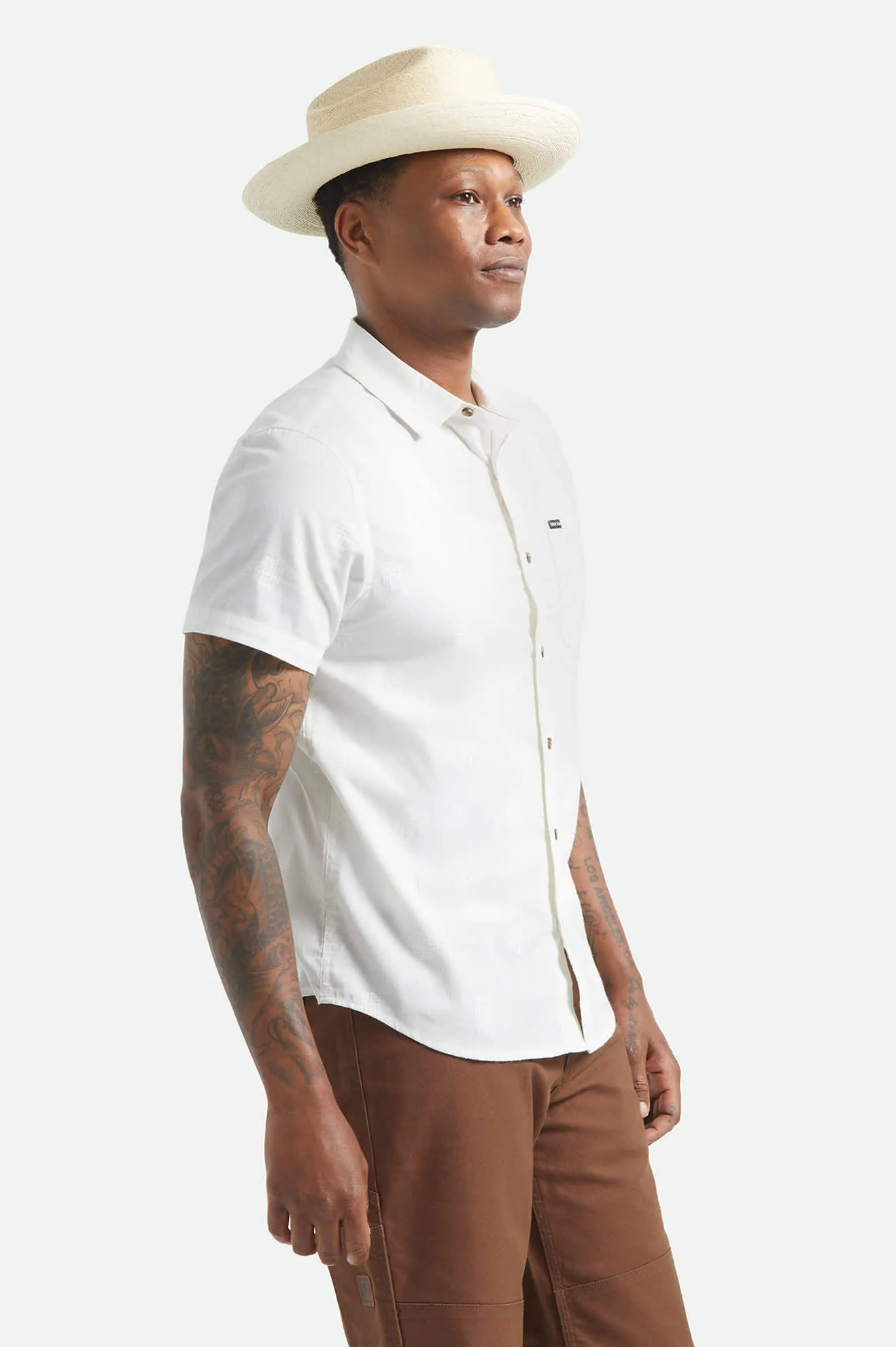 Charter Print Short Sleeve Shirt - Off White Geo sold by Brixton product image thumbnail 5