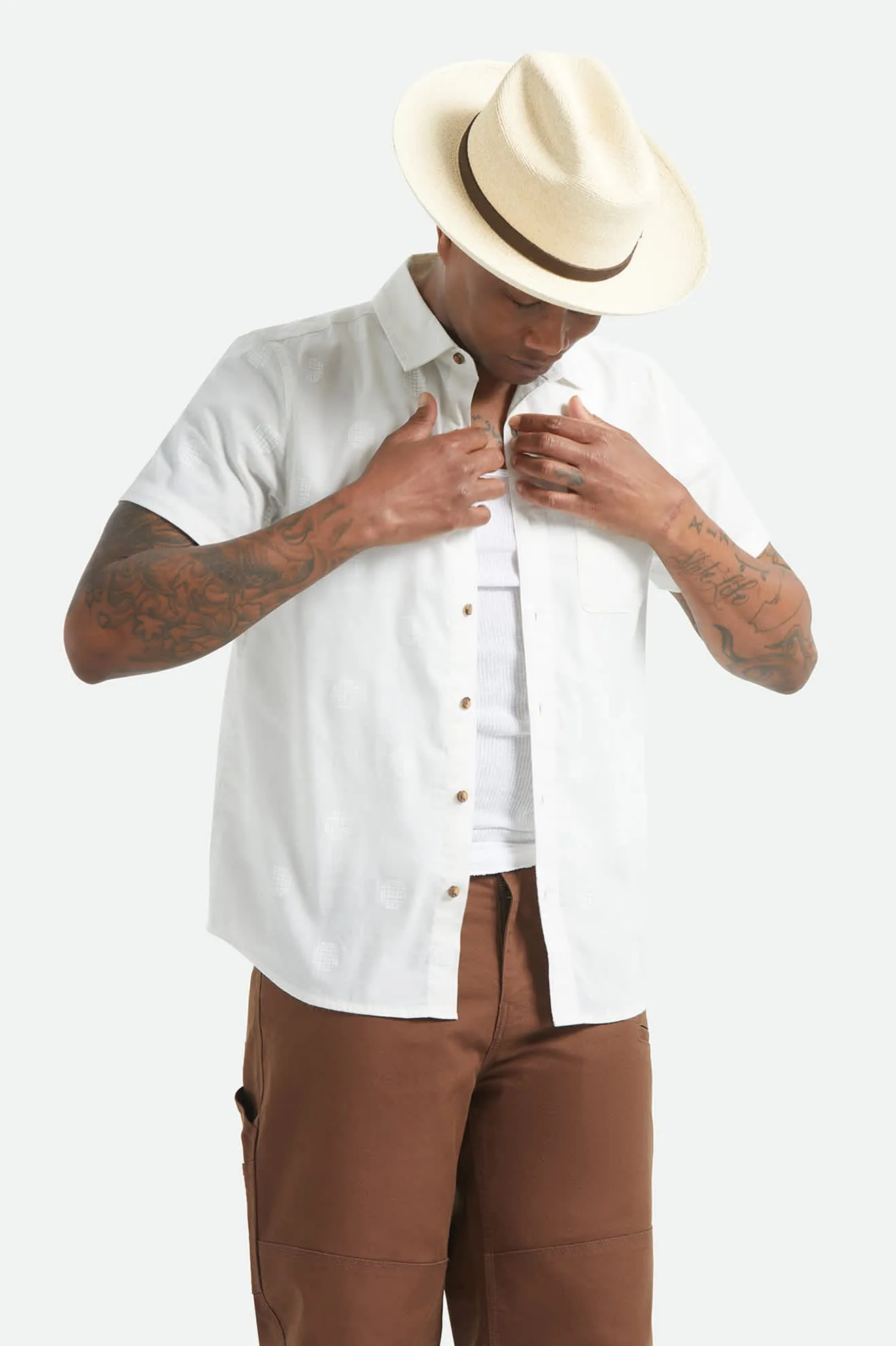 Charter Print Short Sleeve Shirt - Off White Geo sold by Brixton product image thumbnail 2