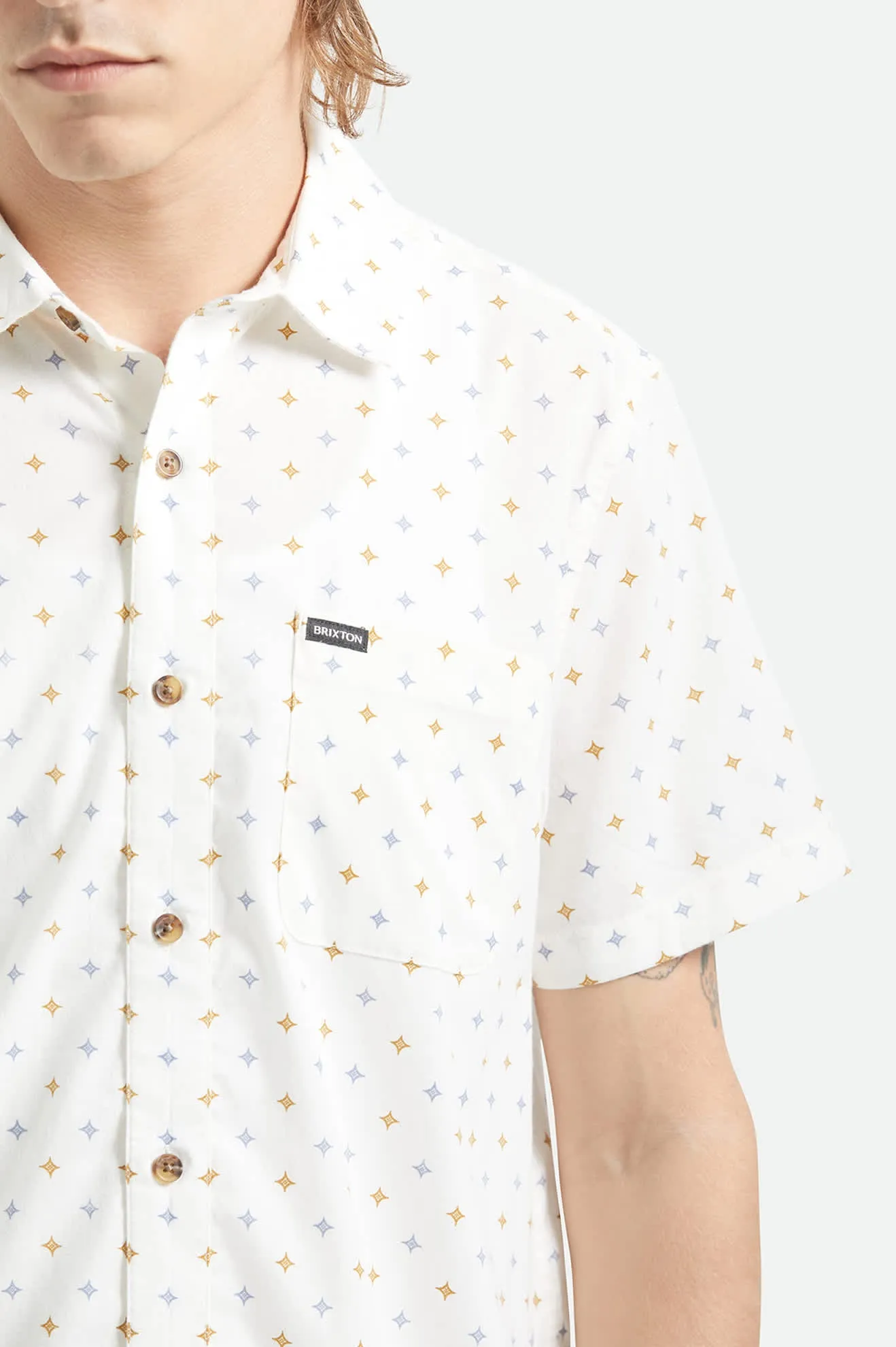 Charter Print Short Sleeve Shirt - Off White/Multi Diamond Tile sold by Brixton product image thumbnail 5