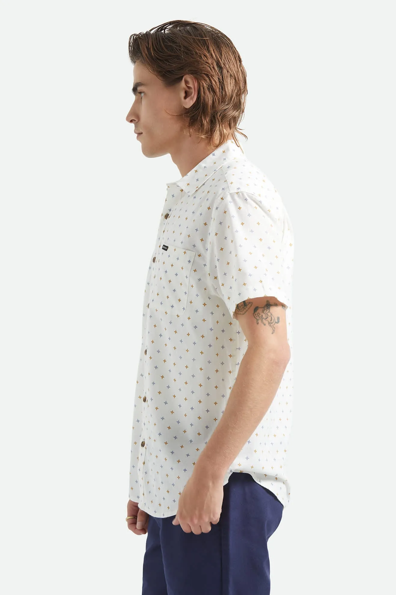 Charter Print Short Sleeve Shirt - Off White/Multi Diamond Tile sold by Brixton product image thumbnail 3