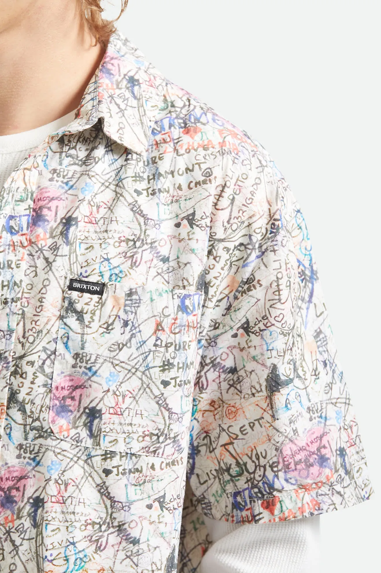 Cru Print Short Sleeve Shirt - Graffiti sold by Brixton product image thumbnail 5