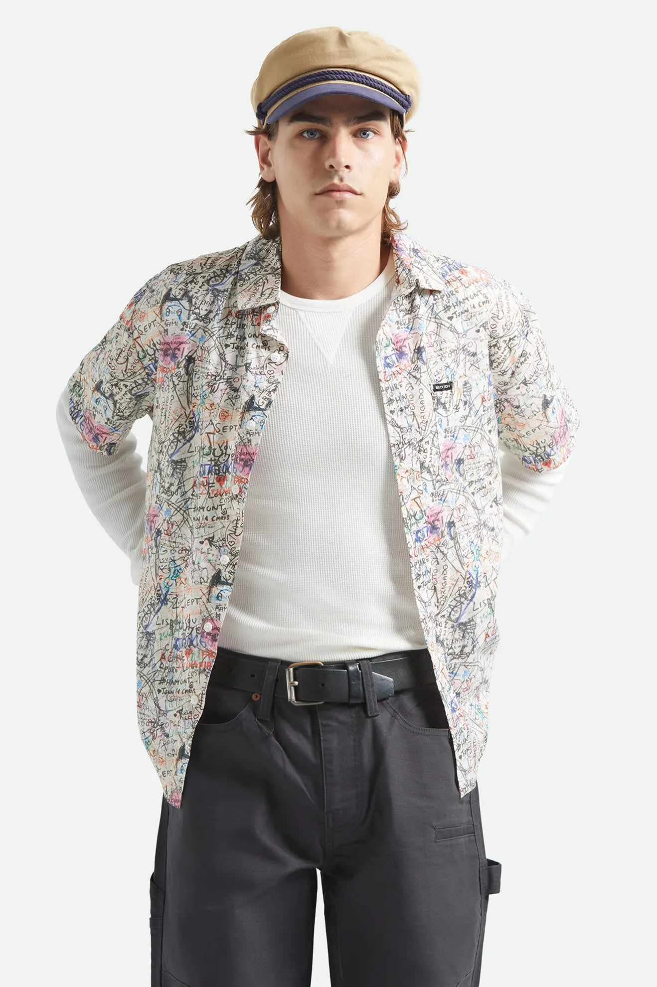 Cru Print Short Sleeve Shirt - Graffiti sold by Brixton product image thumbnail 2