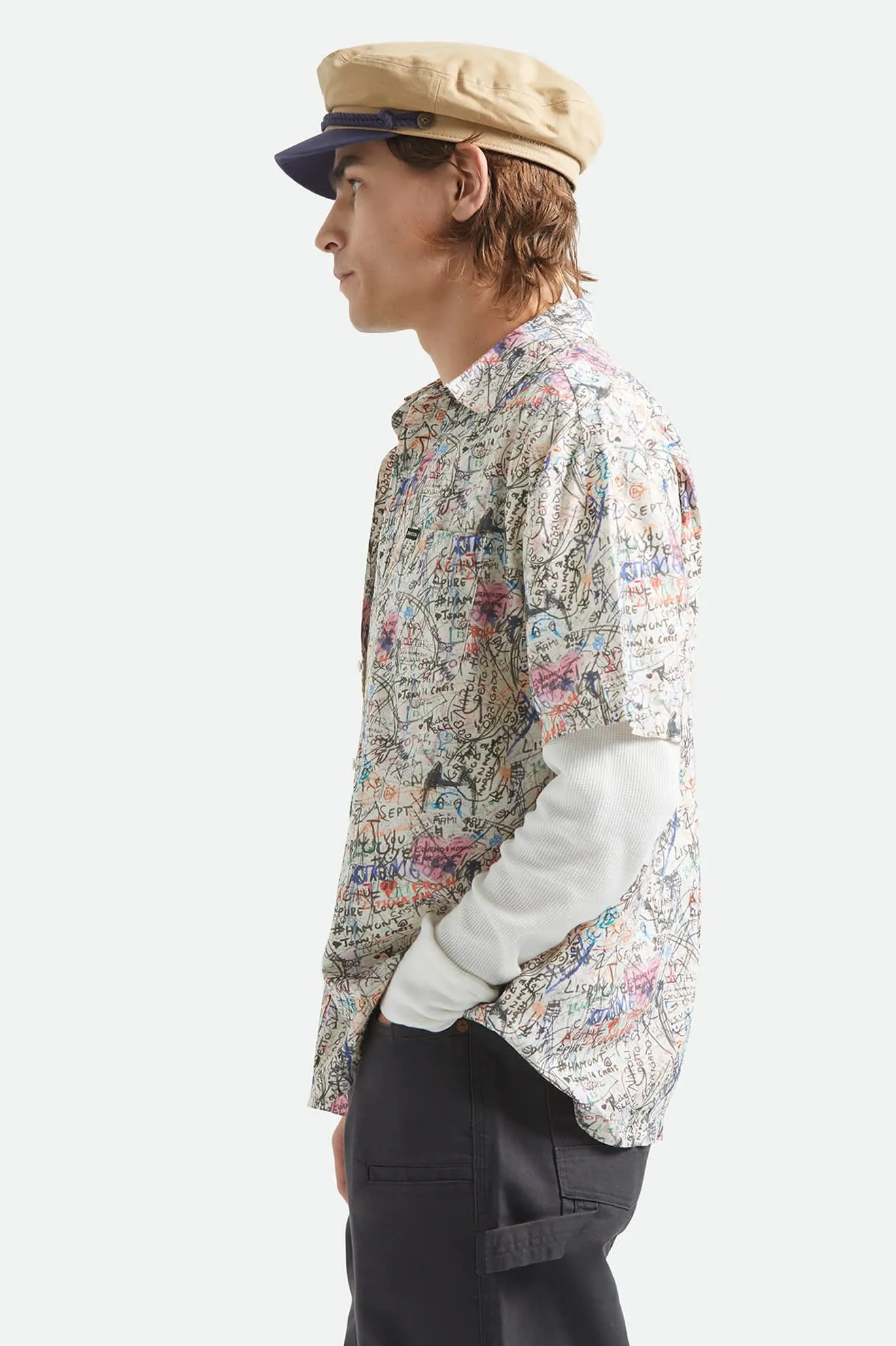 Cru Print Short Sleeve Shirt - Graffiti sold by Brixton product image thumbnail 3