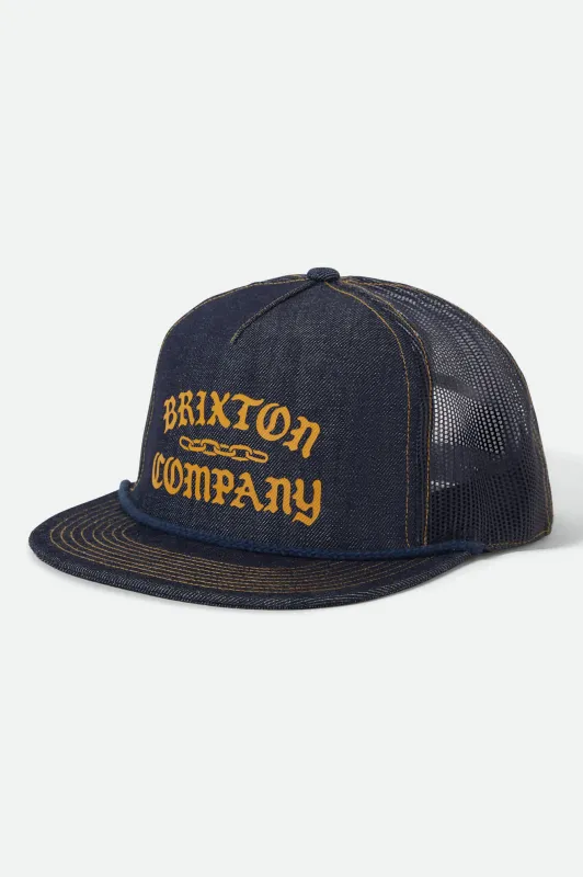 Chains NetPlus Trucker Hat - Dark Denim/Navy made by Brixton