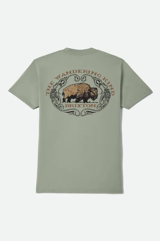 Coba Short Sleeve T-Shirt - Desert Green made by Brixton