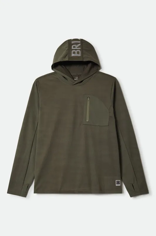 Journey Long Sleeve Sun Hoodie - Olive Tiger Camo made by Brixton