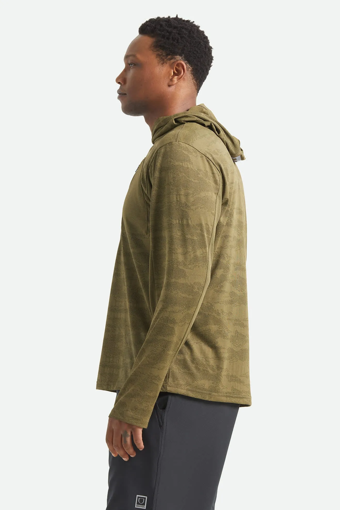 Journey Long Sleeve Sun Hoodie - Olive Tiger Camo sold by Brixton product image thumbnail 3