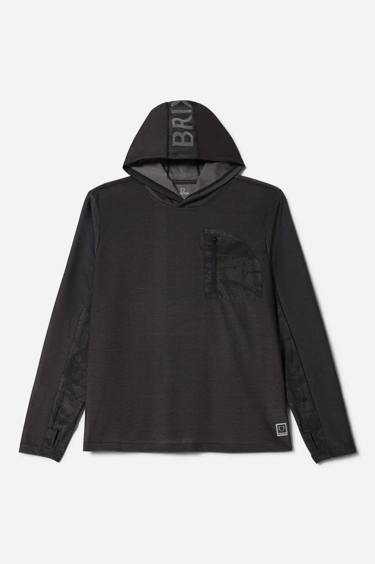 Journey Long Sleeve Sun Hoodie - Black sold by Brixton