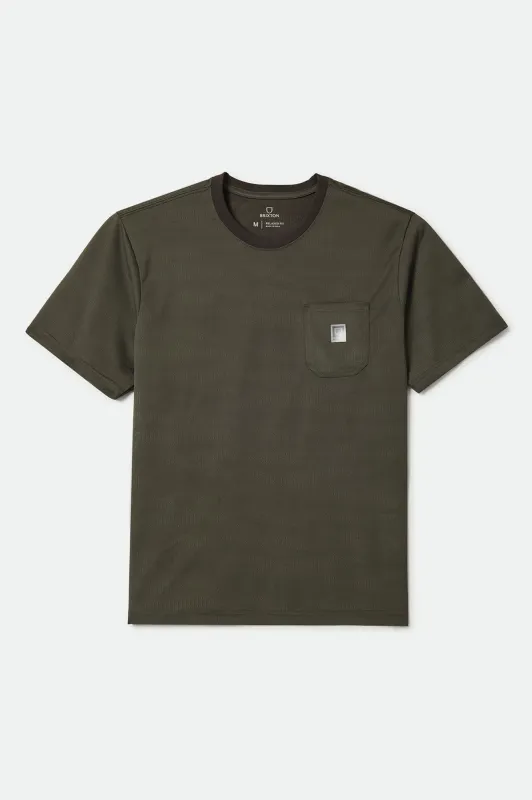 Journey Short Sleeve Pocket T-Shirt - Olive Tiger Camo sold by Brixton