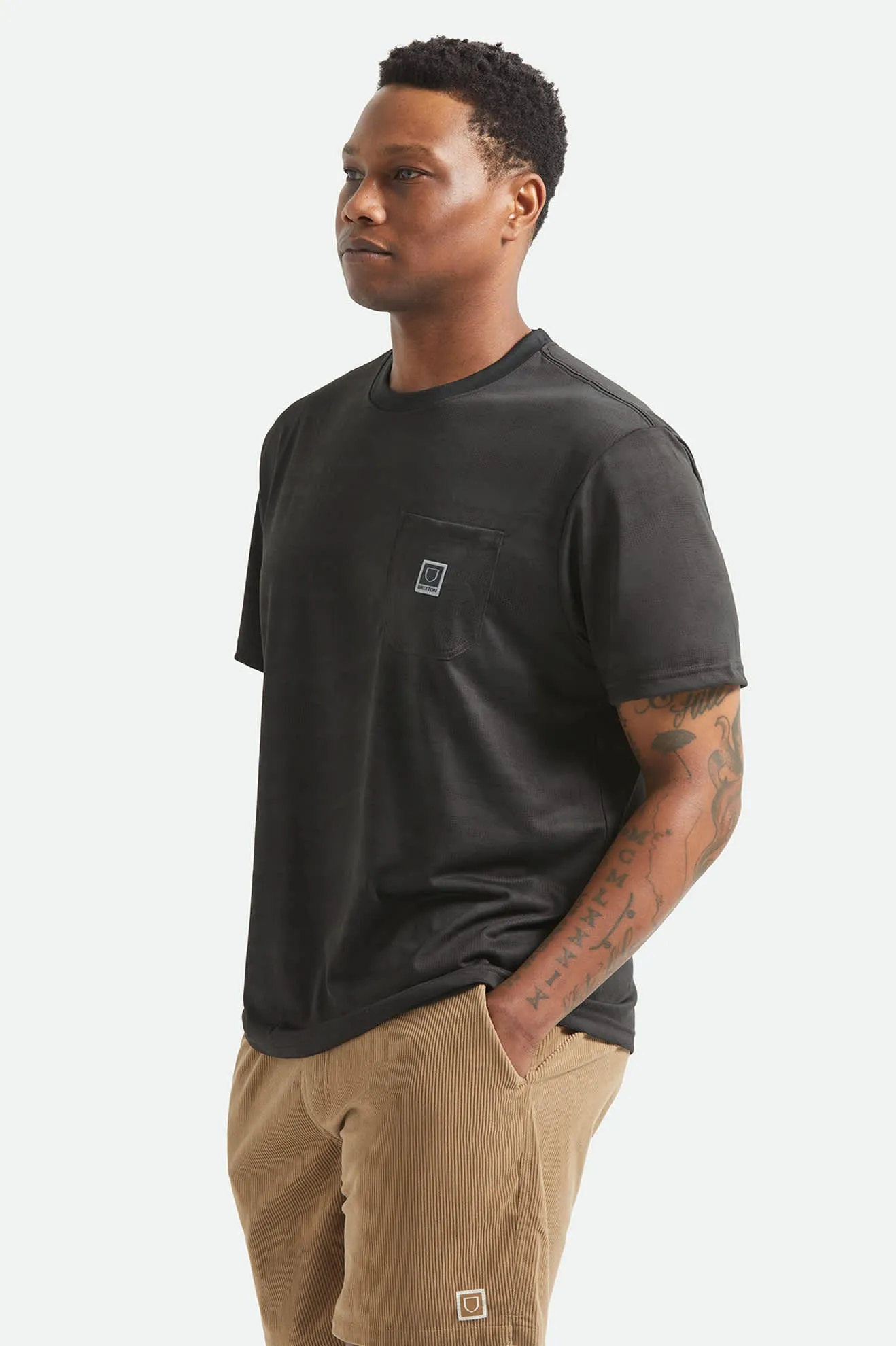 Journey Short Sleeve Pocket T-Shirt - Black Tiger Camo sold by Brixton product image thumbnail 3