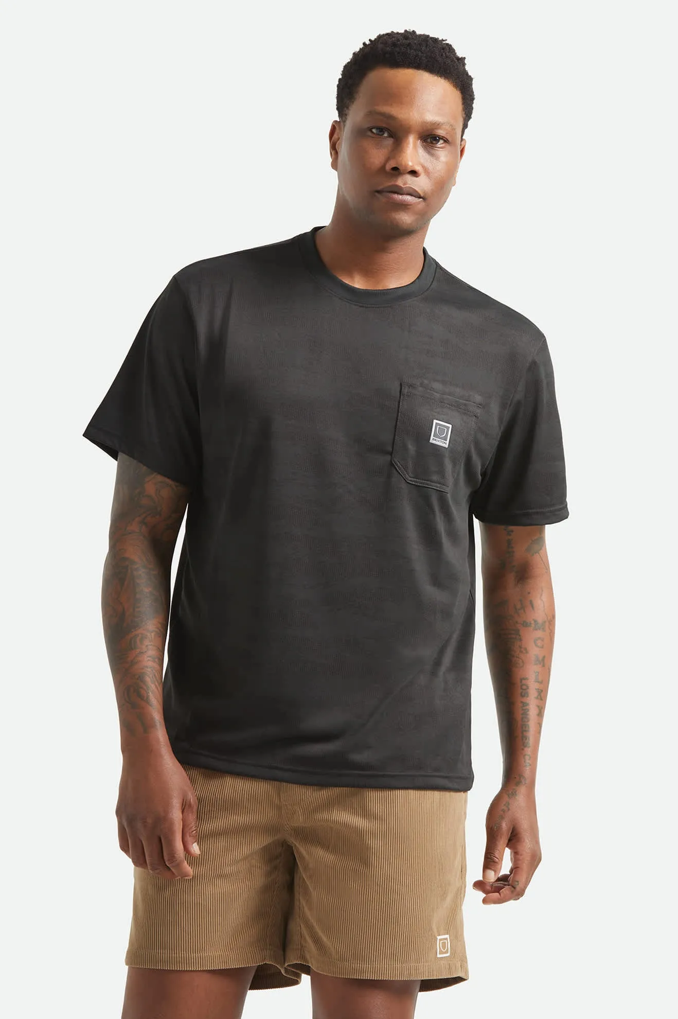 Journey Short Sleeve Pocket T-Shirt - Black Tiger Camo sold by Brixton product image thumbnail 2