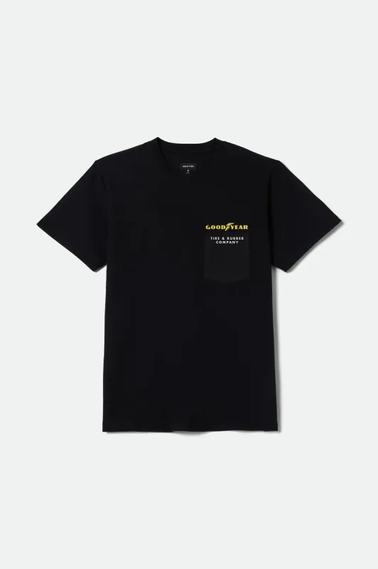 Goodyear Service Pocket T-Shirt - Black made by Brixton