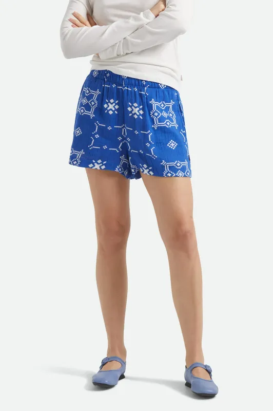Tile Short - Sunrise Blue Tile Print made by Brixton