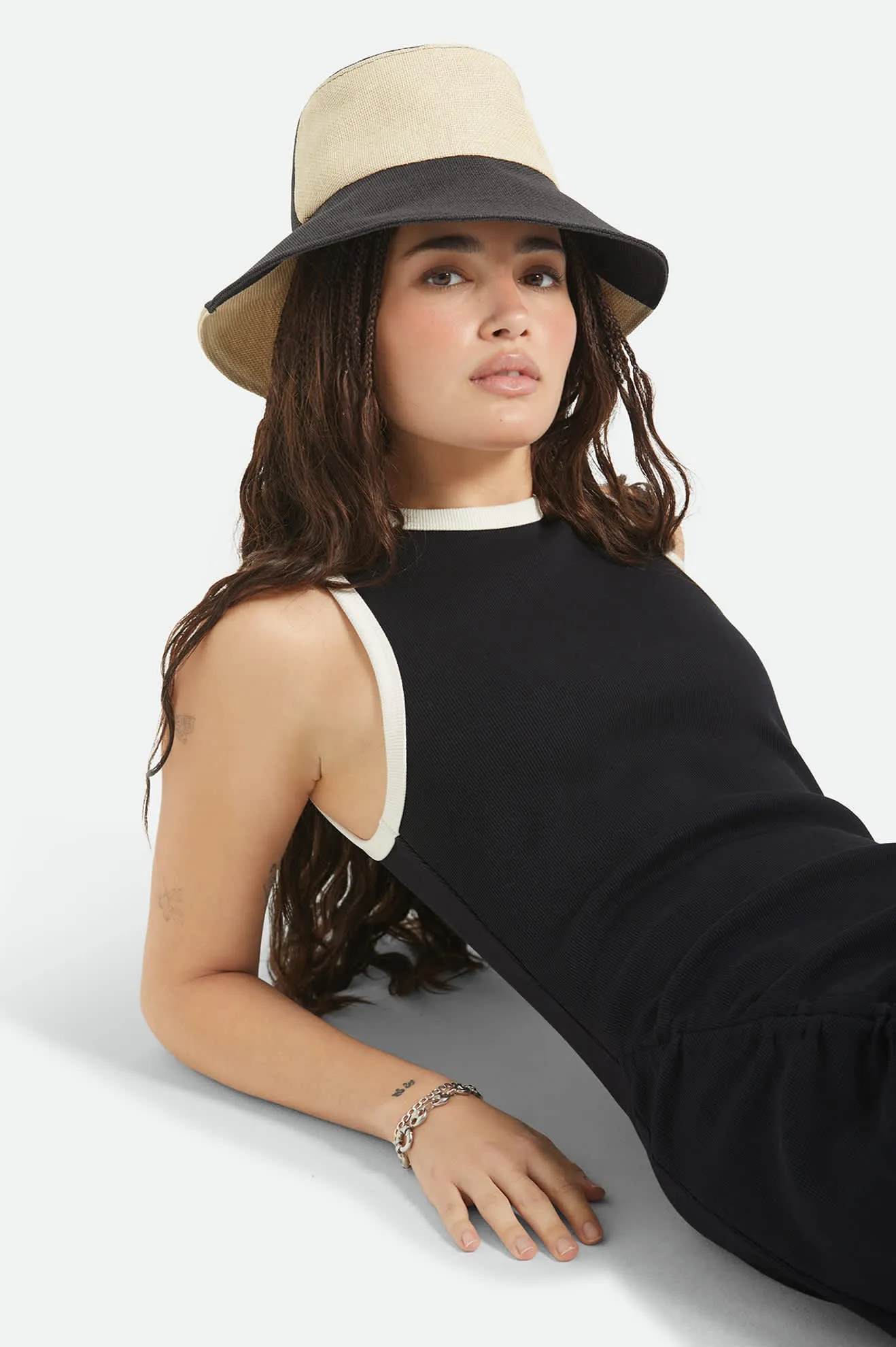 Harmony Packable Bucket Hat - Natural/Black sold by Brixton product image thumbnail 5
