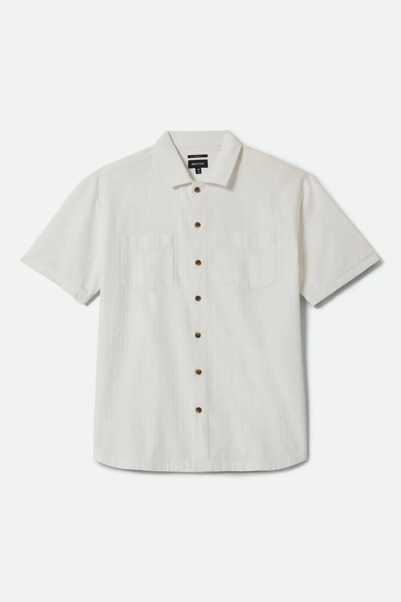 Vintage Short Sleeve Shirt - Off White Jacquard Stripe sold by Brixton