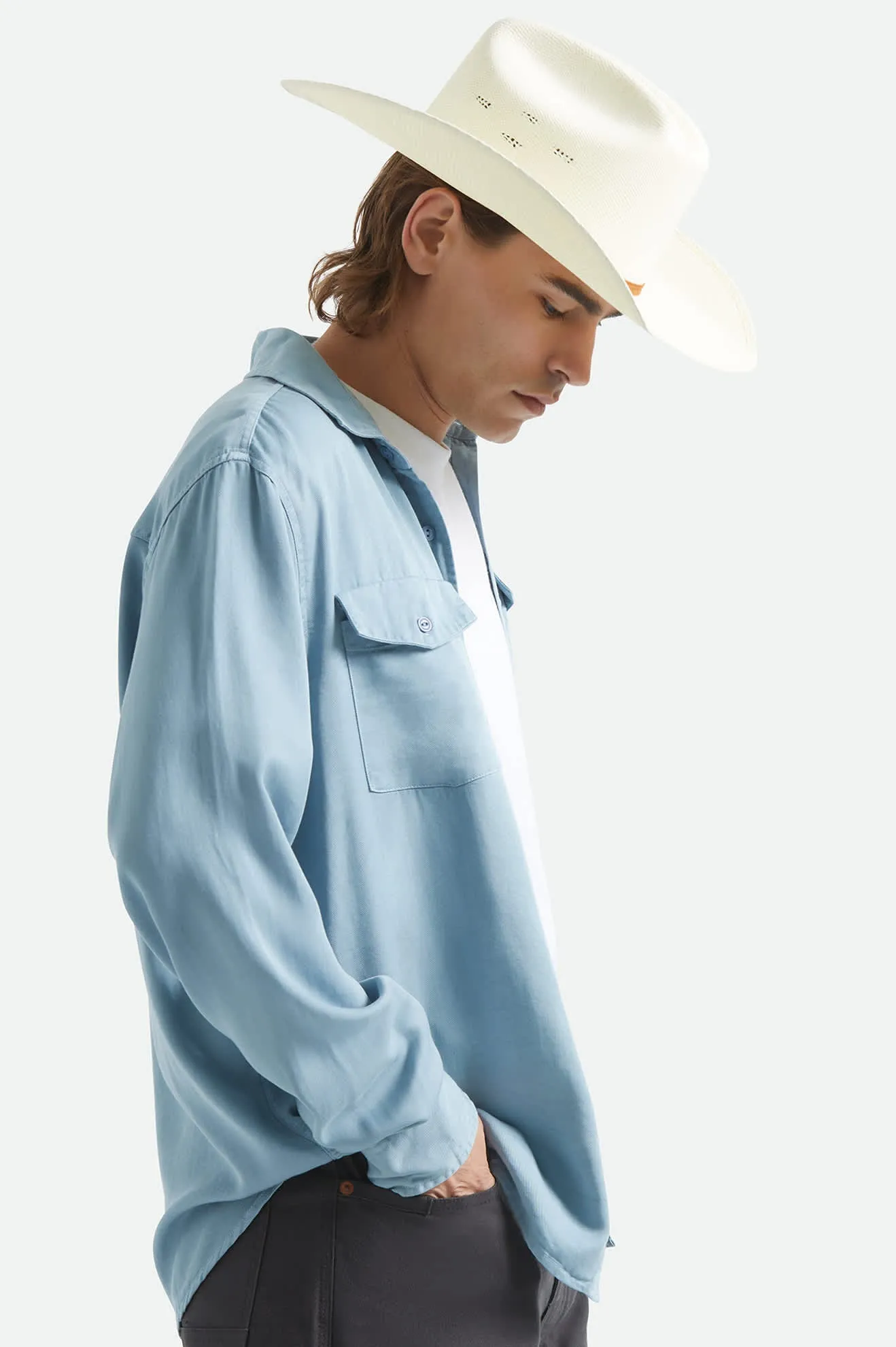 Cool Comfort Wayne Long Sleeve Shirt - Dusty Blue sold by Brixton product image thumbnail 3