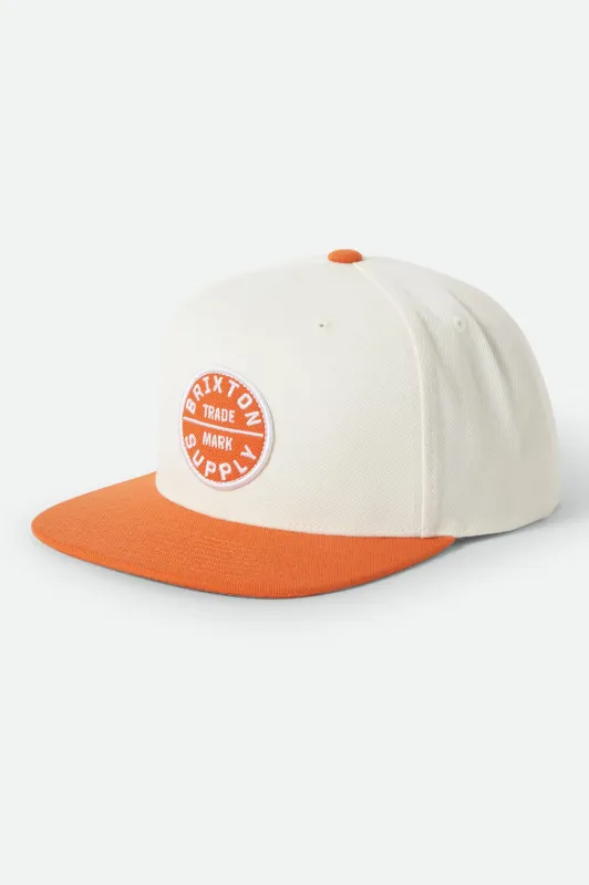 Oath III Snapback - Off White/Burnt Orange made by Brixton