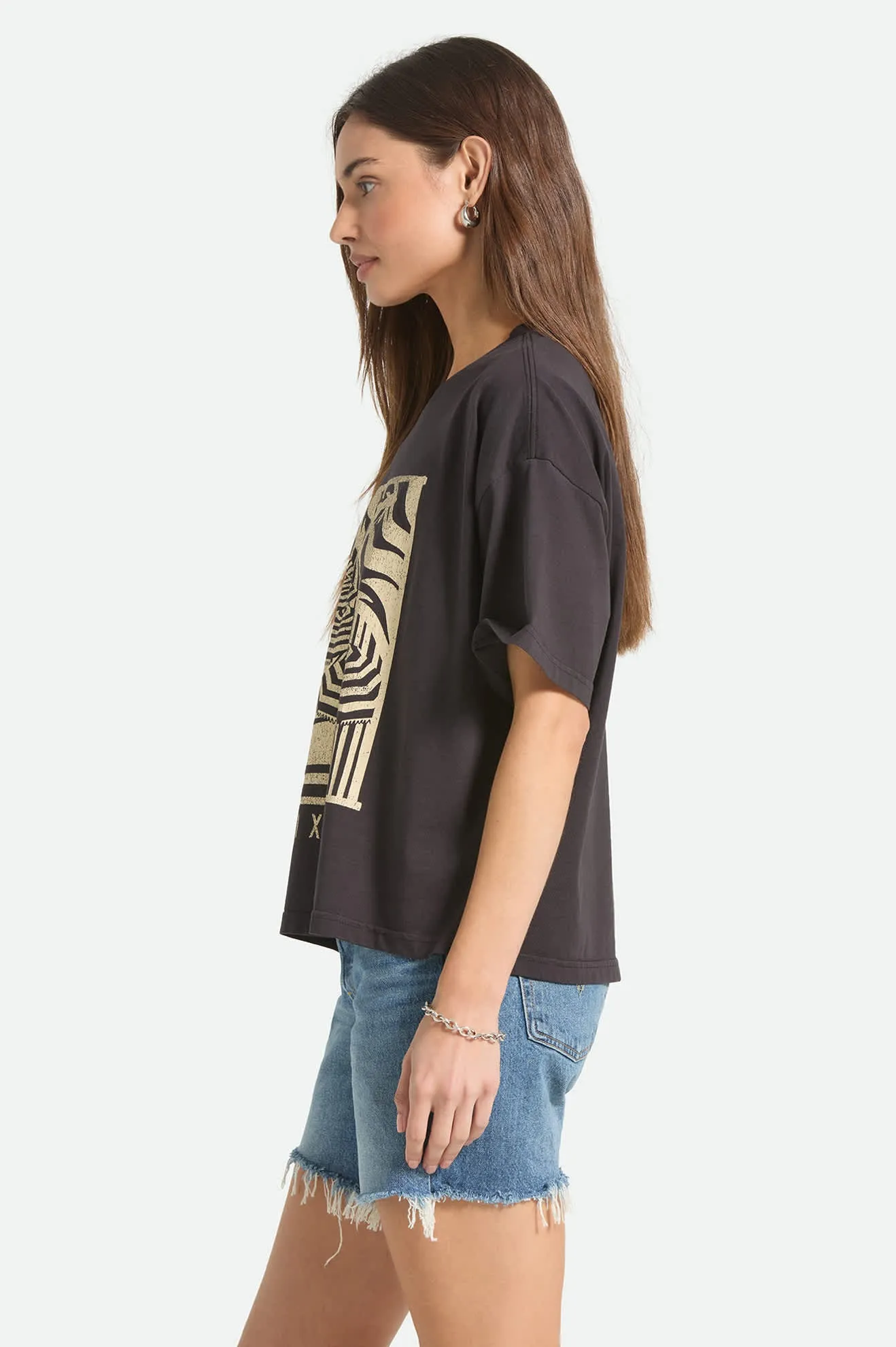 Poolside Boxy Crew T-Shirt - Washed Black sold by Brixton product image thumbnail 3