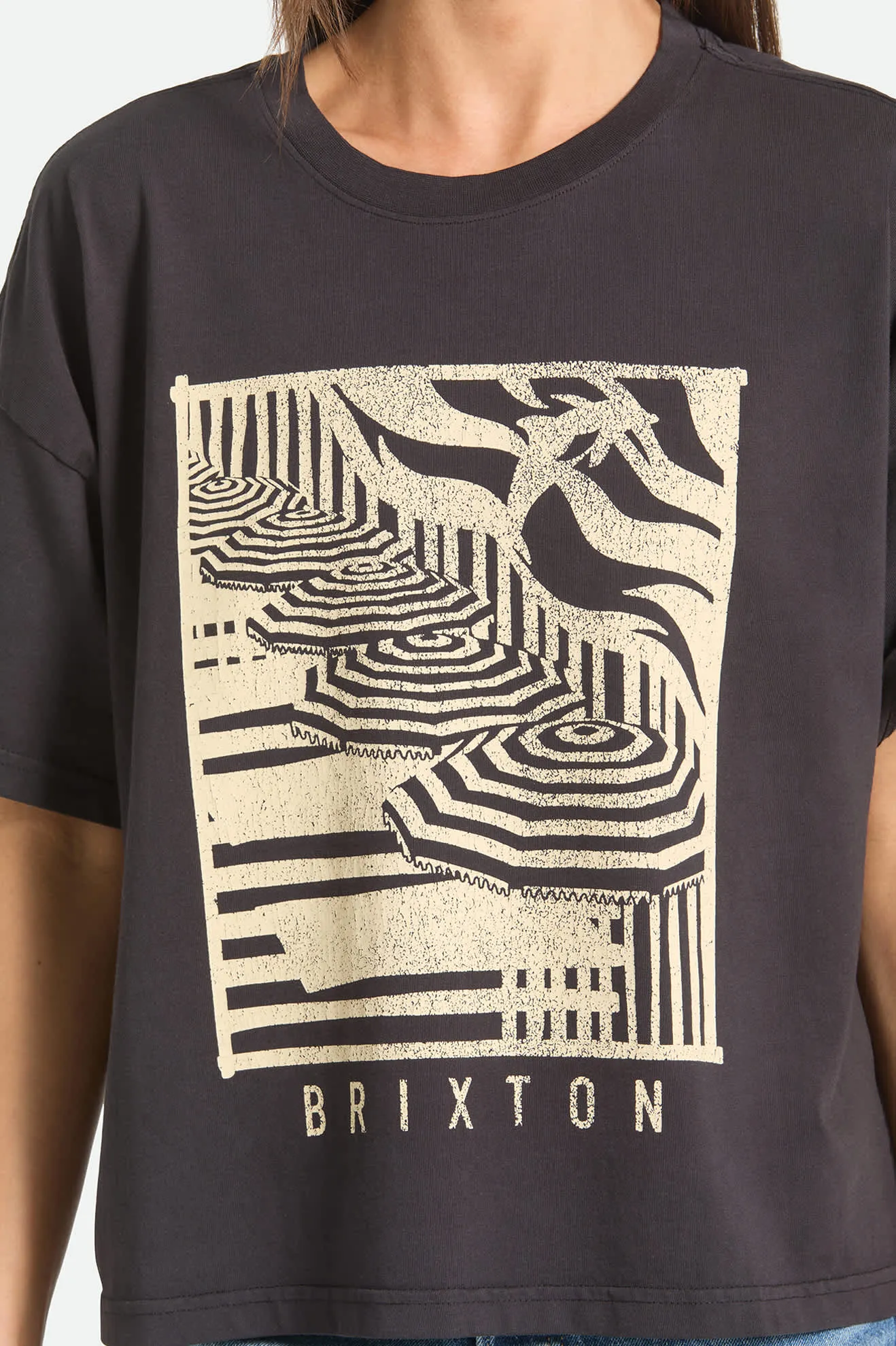 Poolside Boxy Crew T-Shirt - Washed Black sold by Brixton product image thumbnail 4
