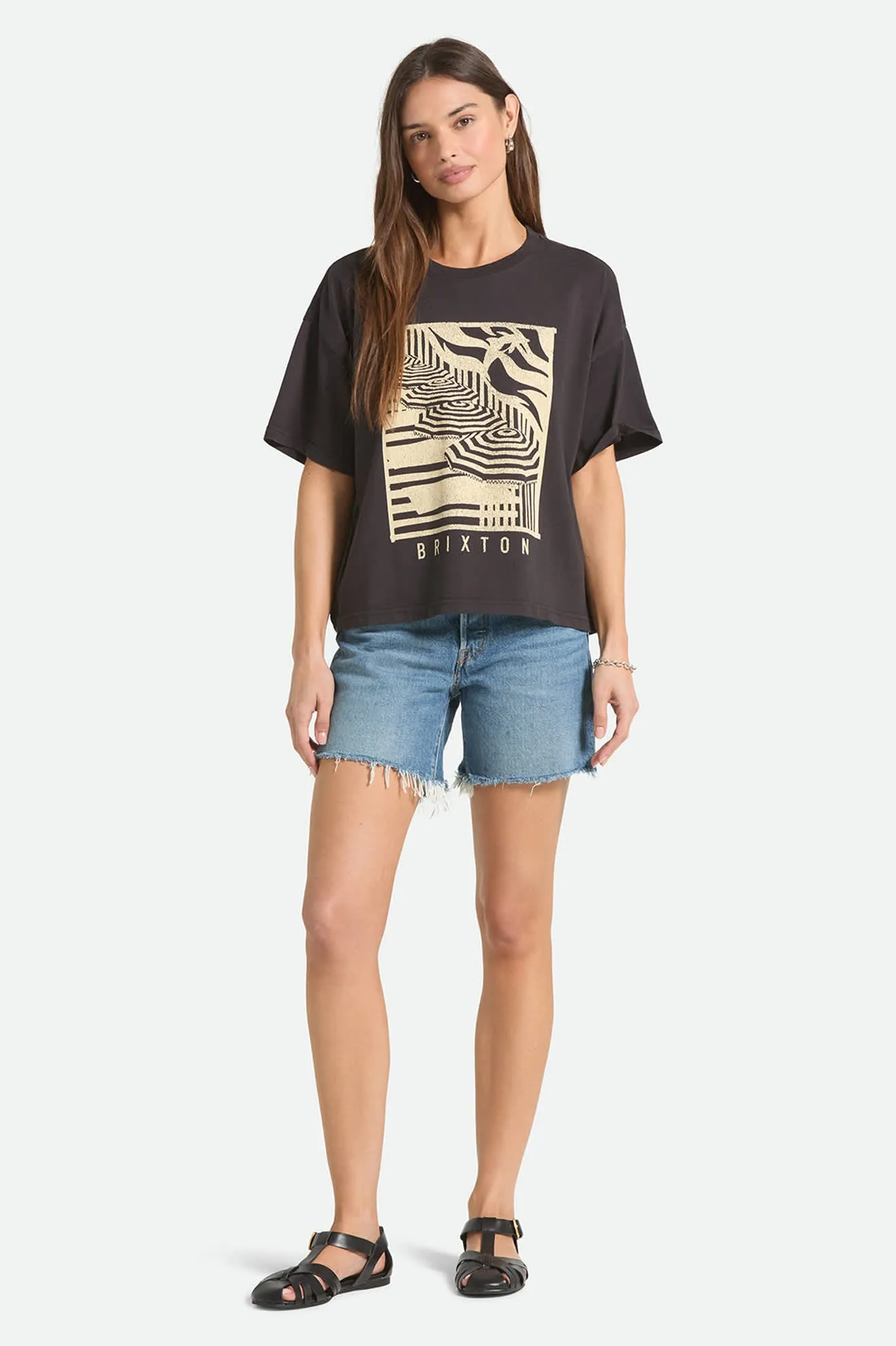 Poolside Boxy Crew T-Shirt - Washed Black sold by Brixton product image thumbnail 5