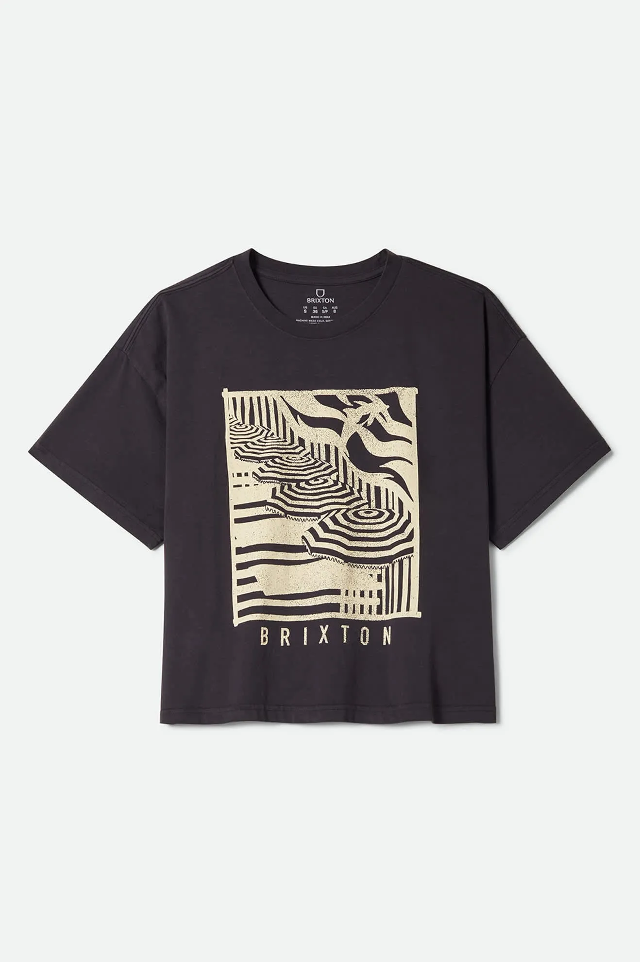 Poolside Boxy Crew T-Shirt - Washed Black sold by Brixton product image thumbnail 2