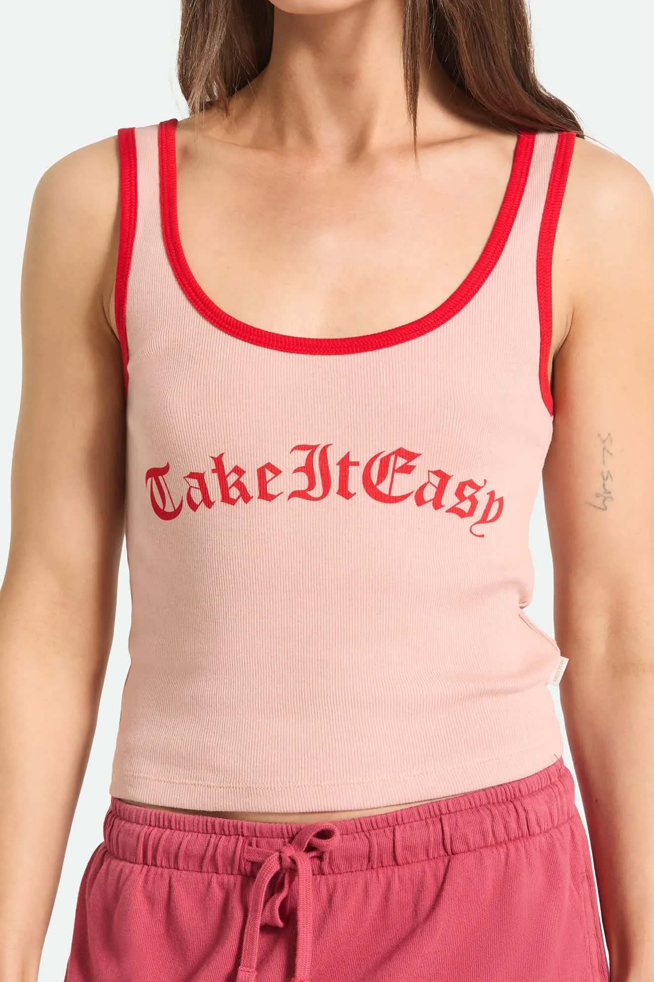 Take It Easy Ringer A-Tank - Silver Pink sold by Brixton product image thumbnail 5