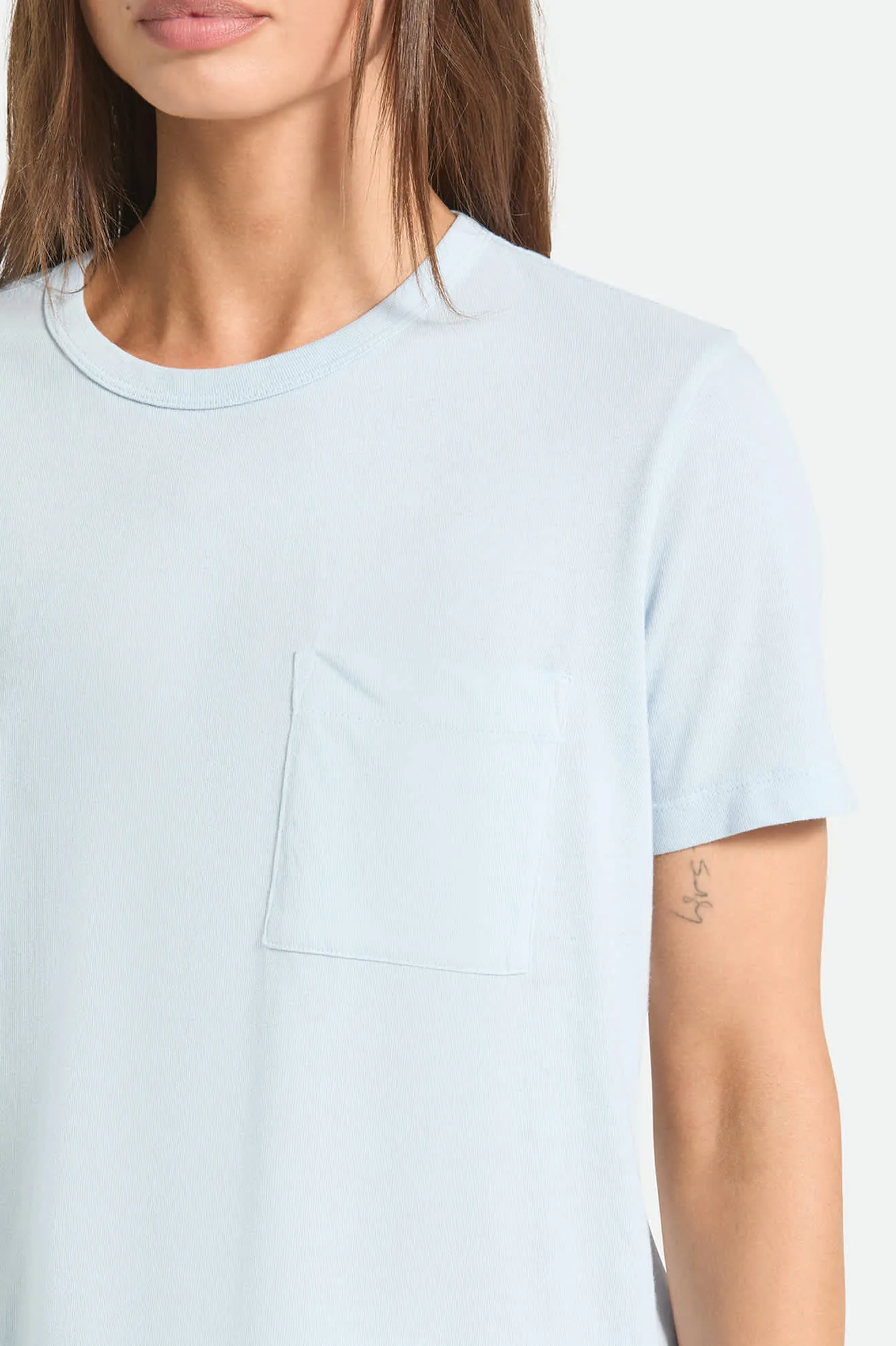 Carefree Organic Garment Dye Perfect T-Shirt - Blue Aura sold by Brixton product image thumbnail 5