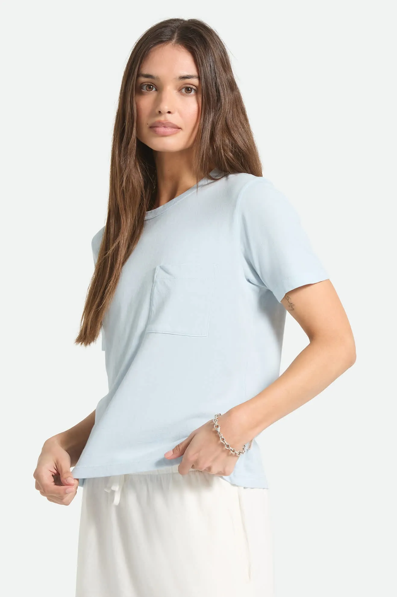 Carefree Organic Garment Dye Perfect T-Shirt - Blue Aura sold by Brixton product image thumbnail 3