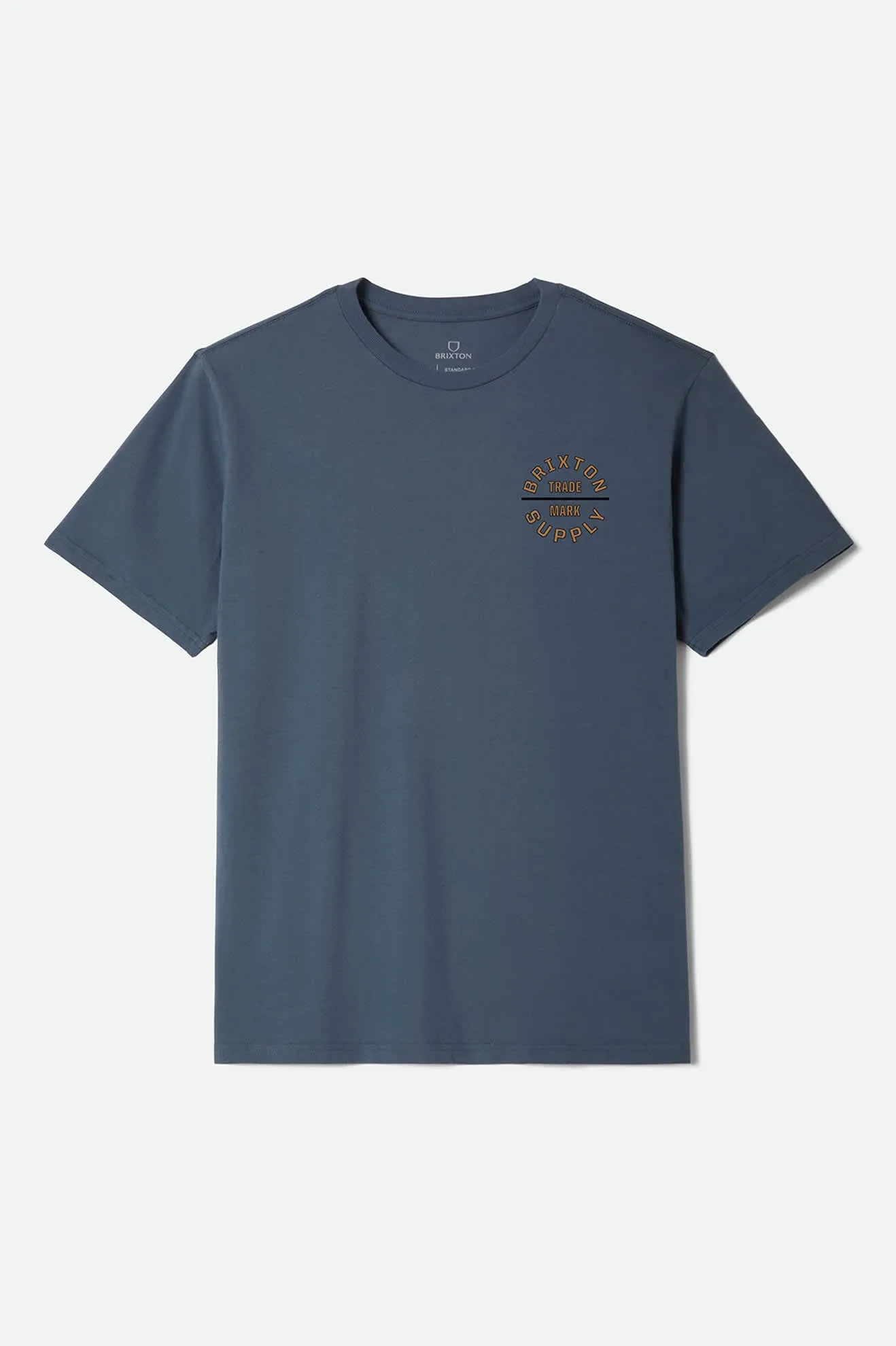 Oath V Short Sleeve Standard T-Shirt - Ocean Breeze/Light Brown/Black sold by Brixton