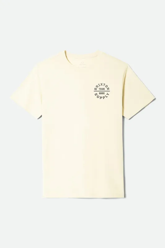 Oath V Short Sleeve Standard T-Shirt - Cream/Washed Black made by Brixton