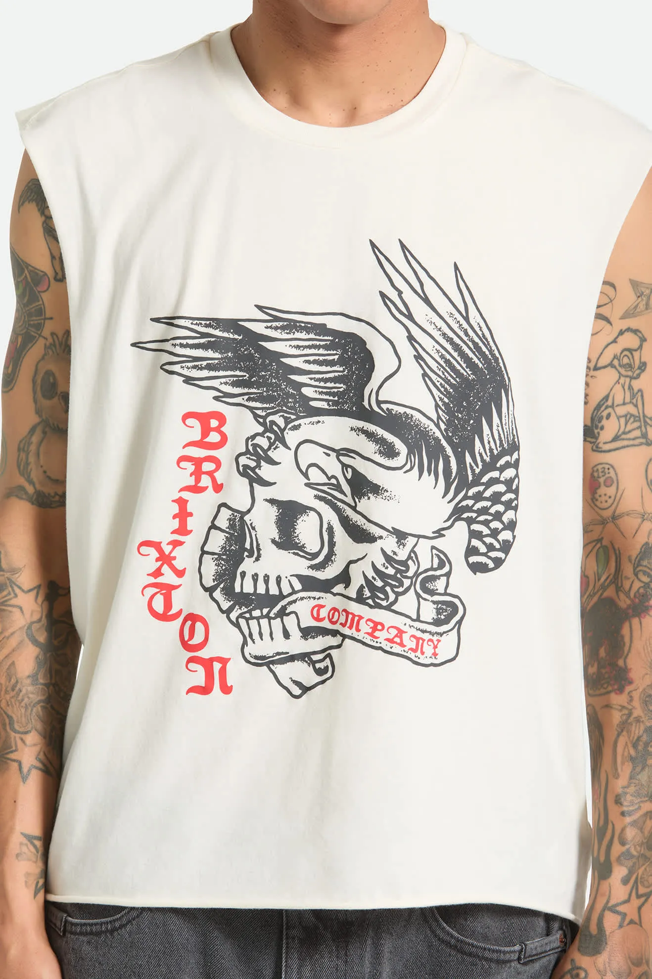 Wolcott Worn In Boxy Muscle Tank - Off White sold by Brixton product image thumbnail 5