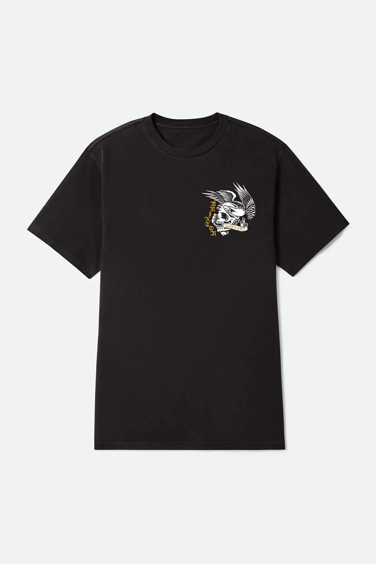 Wolcott Short Sleeve Standard T-Shirt - Black Worn Wash sold by Brixton