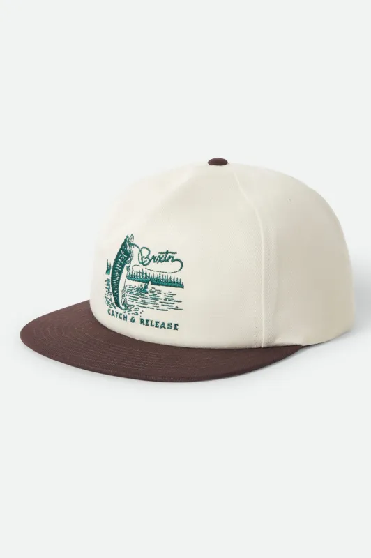 Catch And Release Snapback - Off White/Brown made by Brixton