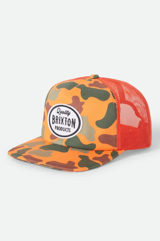 Henry Trucker Hat - Orange Duck Camo/Orange made by Brixton
