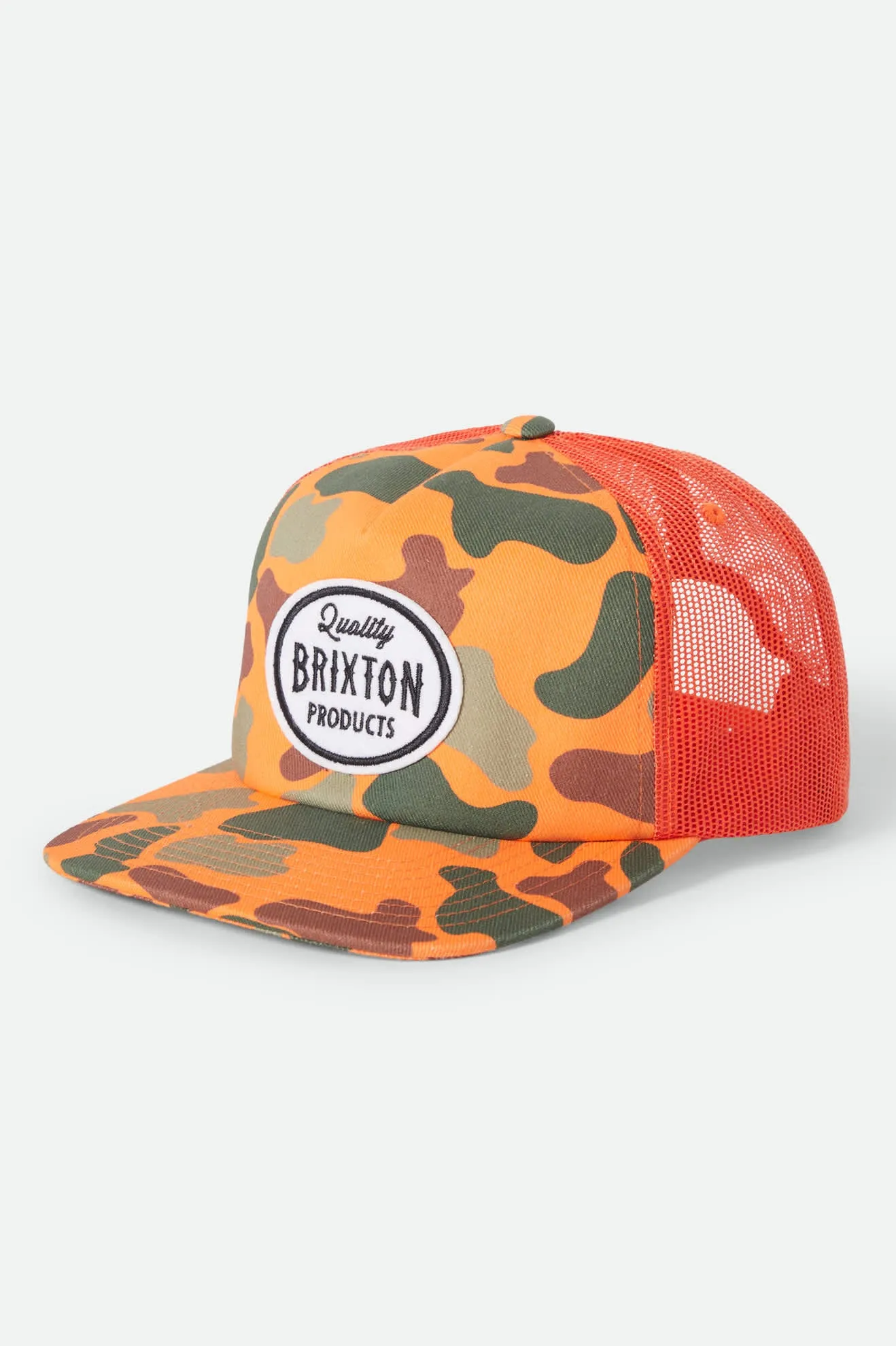 Henry Trucker Hat - Orange Duck Camo/Orange sold by Brixton
