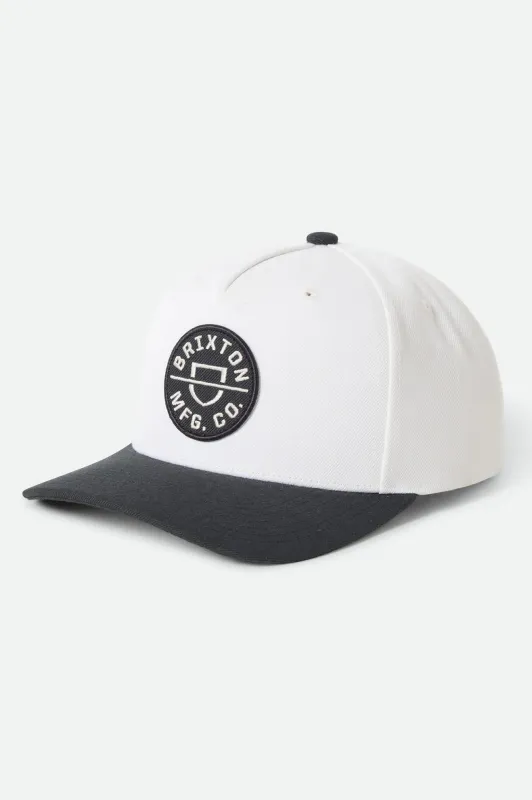 Crest Netplus Snapback - Black/Off White made by Brixton