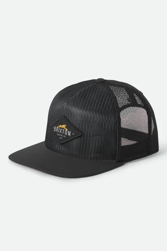 Leaper All Mesh Trucker Hat - Black/Black made by Brixton