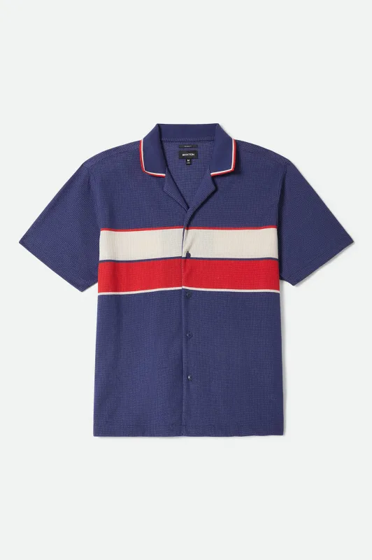 Bunker Mesh Short Sleeve Shirt - Washed Navy made by Brixton