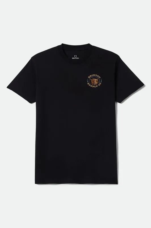 Steele Short Sleeve Standard T-Shirt - Black made by Brixton