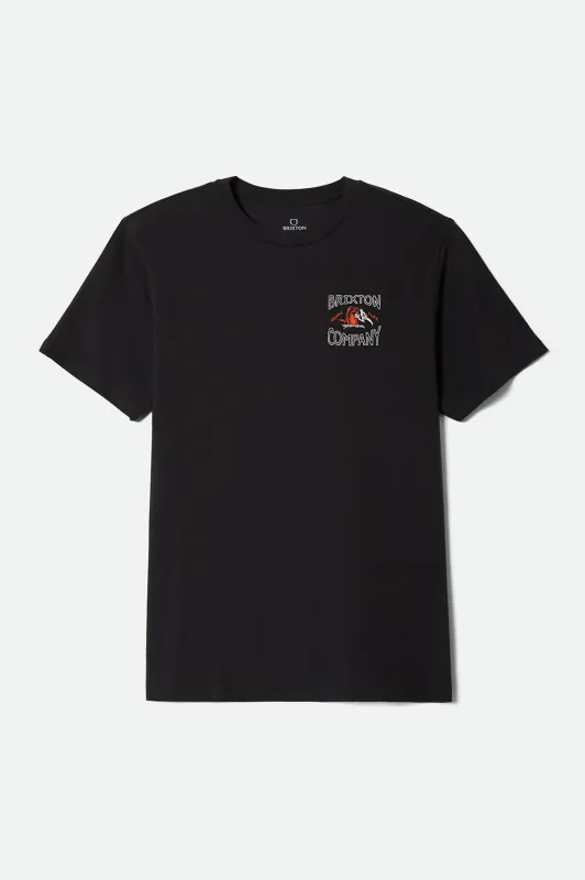Outta Short Sleeve Standard T-Shirt - Black made by Brixton