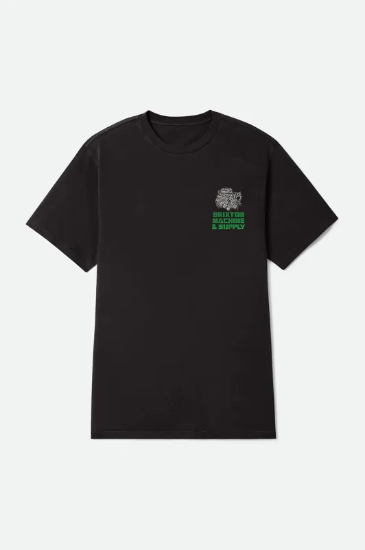 Machine Short Sleeve Standard T-Shirt - Black Worn Wash made by Brixton