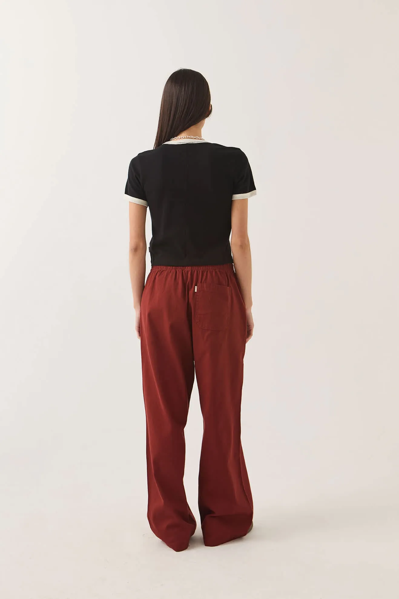 Carefree Organic Garment Dye Ringer T-Shirt - Black/Off White sold by Brixton product image thumbnail 4