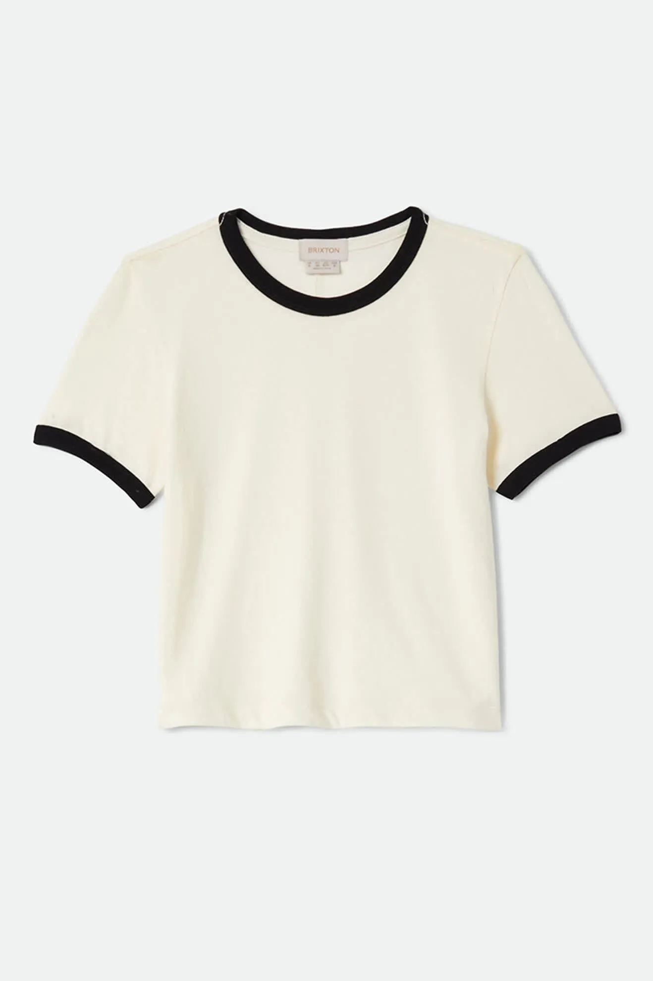 Carefree Organic Garment Dye Ringer T-Shirt - Off White/Black sold by Brixton product image thumbnail 2