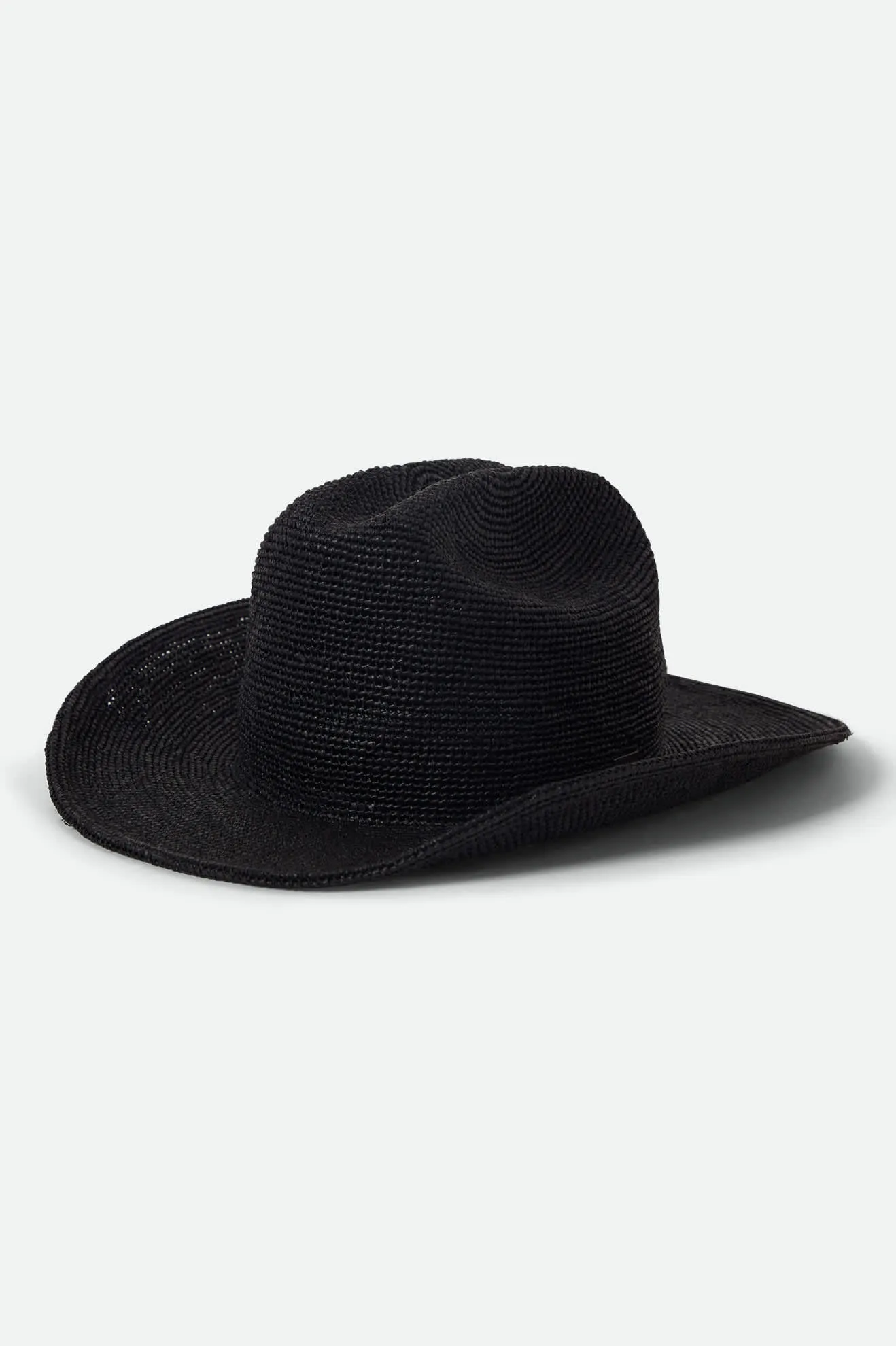 Odessa Straw Packable Cowboy Hat - Black sold by Brixton