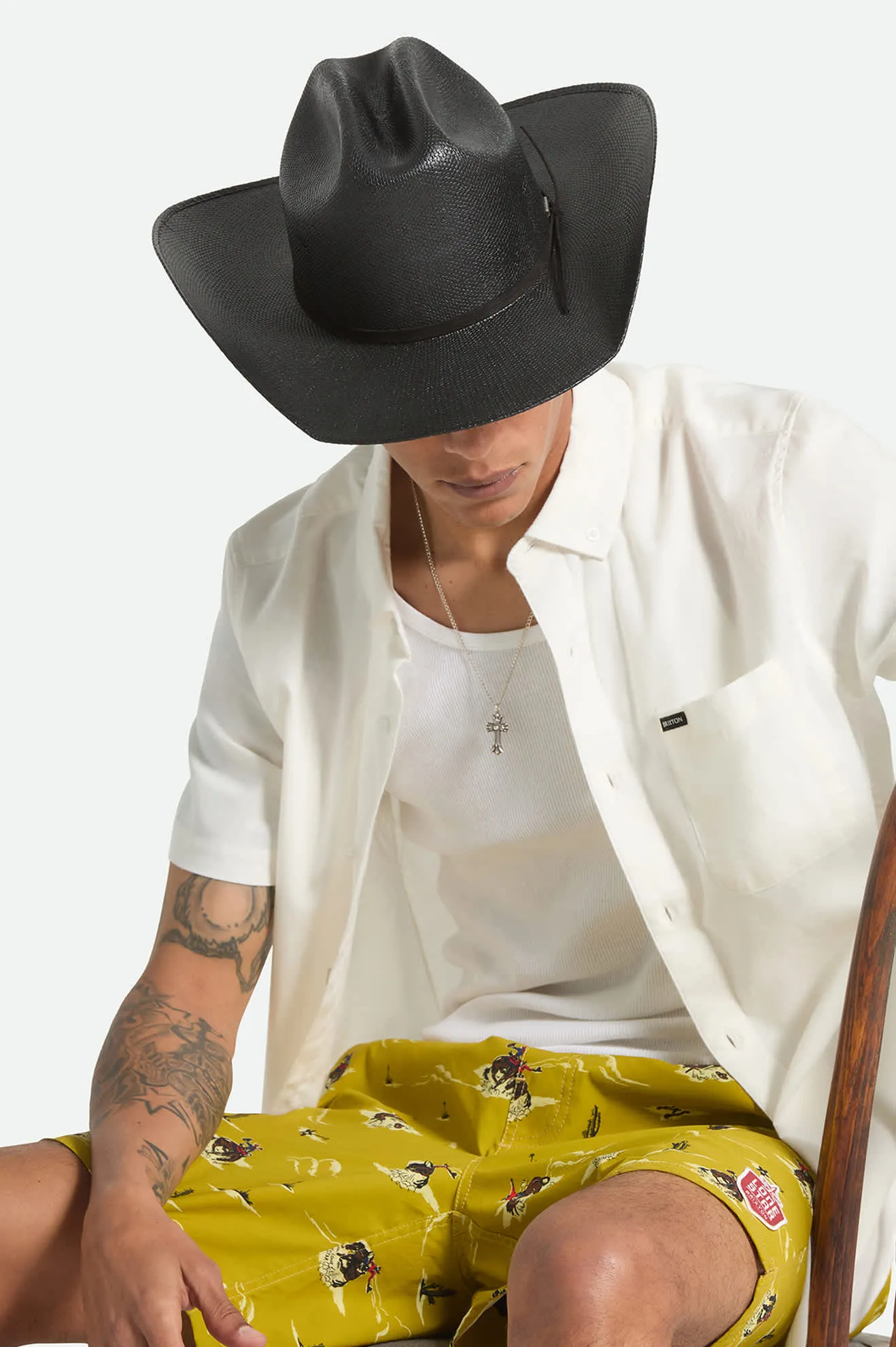Laredo Straw Cowboy Hat - Black sold by Brixton product image thumbnail 5