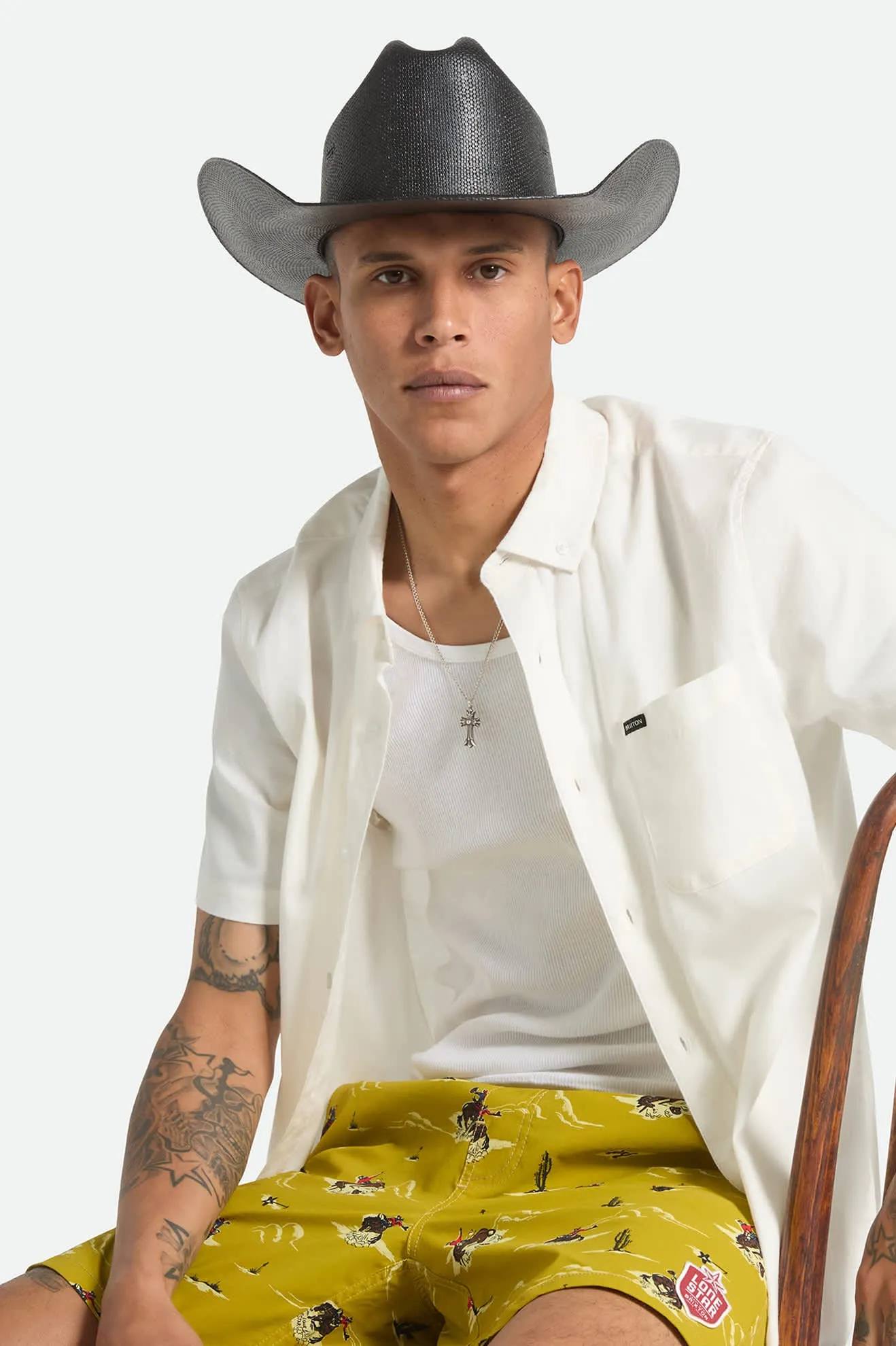 Laredo Straw Cowboy Hat - Black sold by Brixton product image thumbnail 2